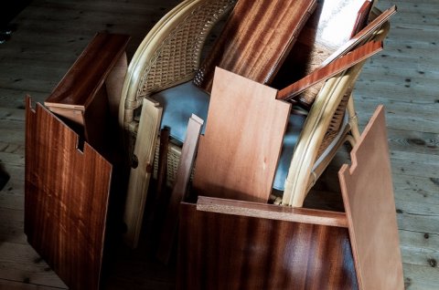 Mahagonisperrholz in der Pantry